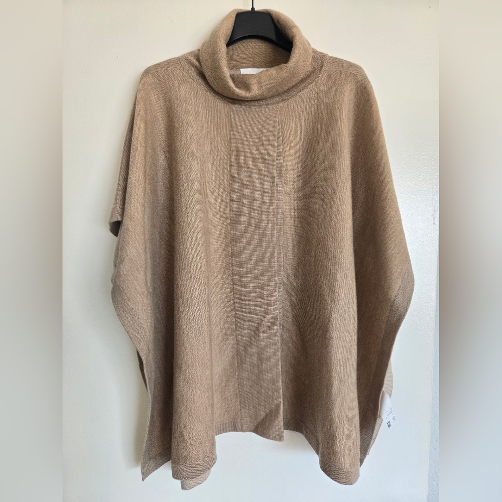 BOSS Women's Beige Lerico Poncho Sweater, OS